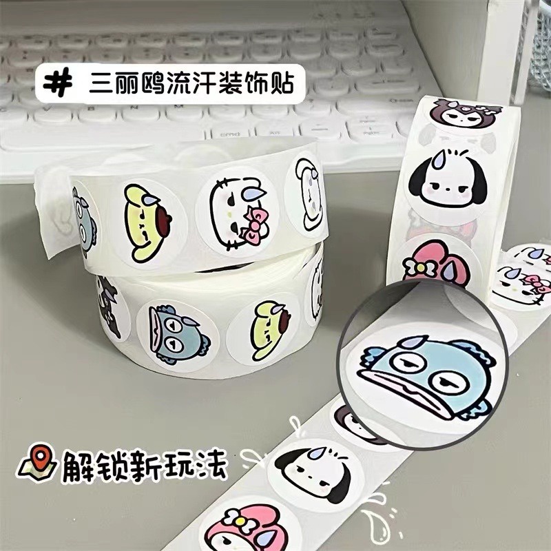 Cuộn 500 Hình Dán Sanrio Dễ Thương
