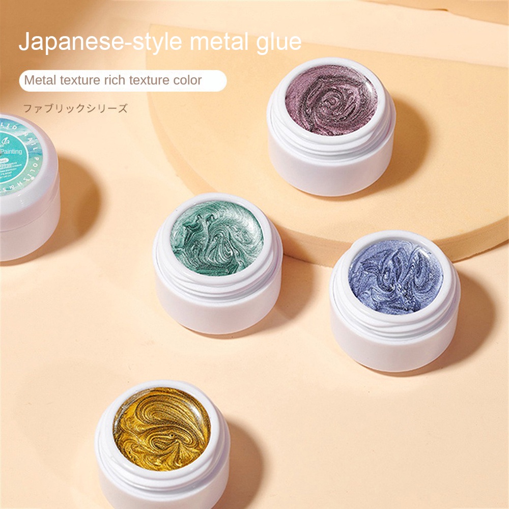 Sơn Móng Tay Gel Bạch Kim 6 Màu Vàng Bạc Siêu Dày Vẽ Đường Kéo Chất Lượng Cao