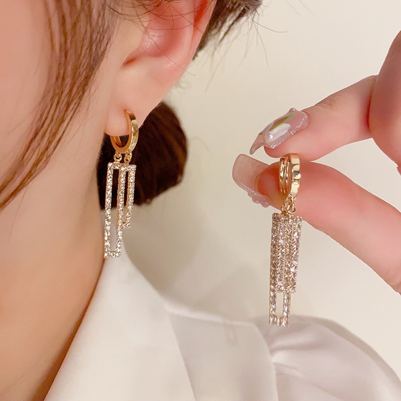 Bông Tai Hình Vuông Bằng Thép Không Gỉ Thời Trang Hàn Quốc Dành Cho Nữ