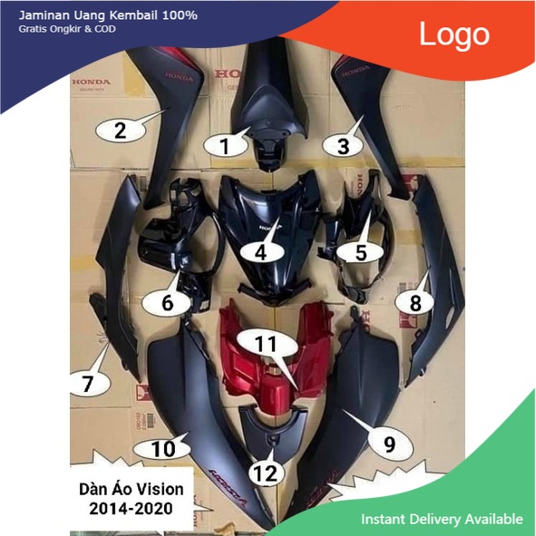 DÀN ÁO ĐEN NHÁM VISION LẺ TỪNG CHI TIẾT