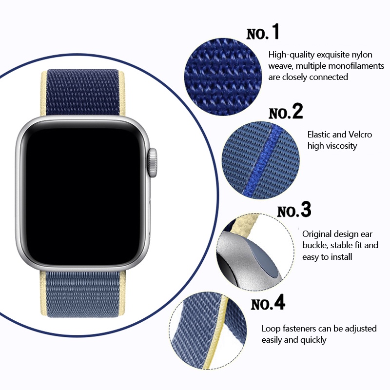 Dây Đeo Nylon Thoáng Khí Cho Đồng Hồ Thông Minh Apple watch Series Ultra 8 7 6 SE 5 4 3 2 1 49mm 41mm 45mm 44mm 42mm 40mm 38mm