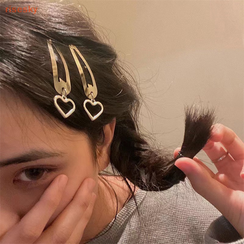 Kẹp Tóc Kim Loại Hình Thánh Giá / Trái Tim Thời Trang Cho Nữ