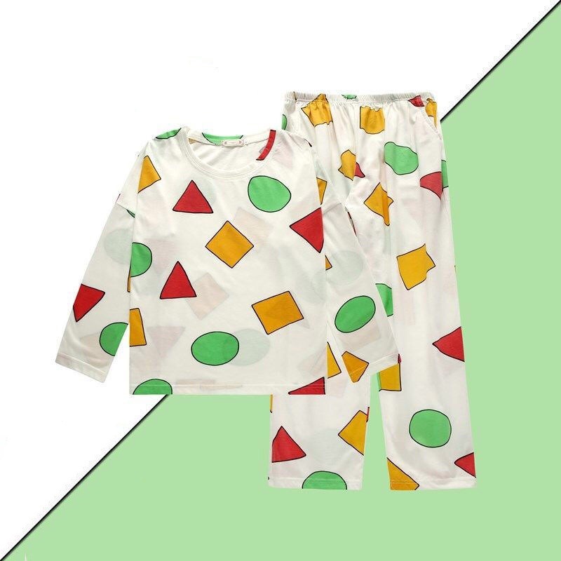 Bộ Đồ Ngủ Tay Dài In Hình Cậu Bé Bút Chì Shin-Chan Dễ Thương Phong Cách Nhật Hàn Thời Trang Xuân Thu Cho Nữ