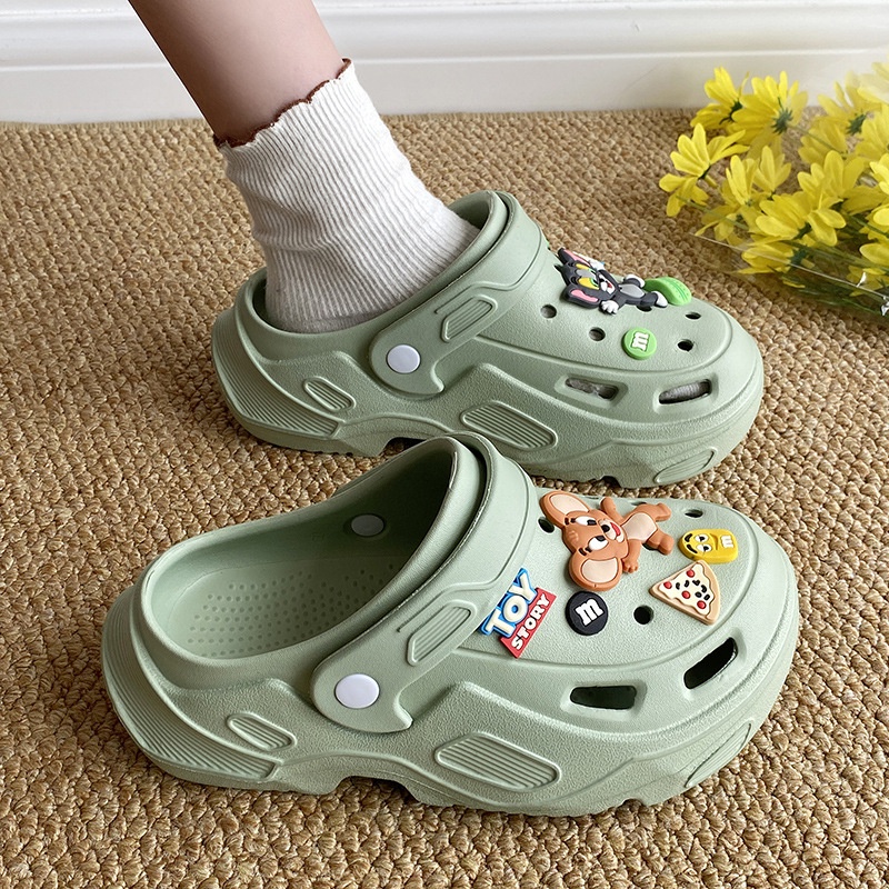Dép Nhựa eva Đế Dày Tăng Chiều Cao Họa Tiết Hoạt Hình Dễ Thương Thời Trang Mùa Hè Cho Nữ