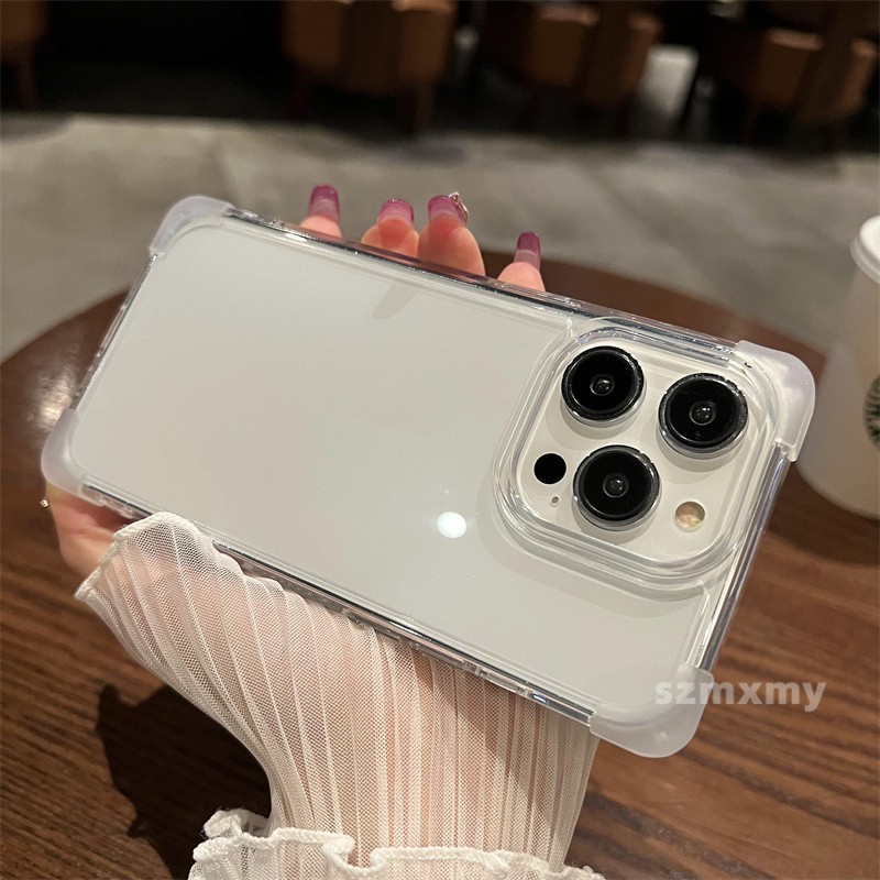Ultra Ốp Điện Thoại Acrylic Mềm Trong Suốt Siêu Mỏng Có Túi Khí Chống Rơi Bốn Góc Cho Iphone 15 14 13 12 Pro Max Plus