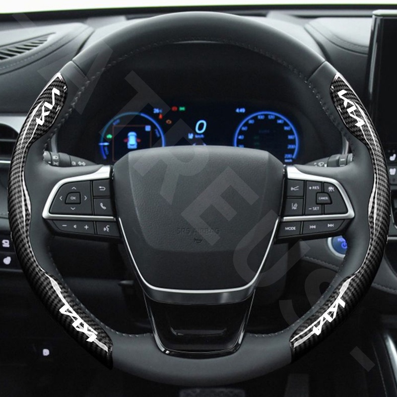Vỏ Bọc Vô Lăng Chống Trượt Bằng Sợi Carbon Cho KIA Sonet Sportage Sorento Rio Picanto Seltos Carens Grand Carnival Sedona