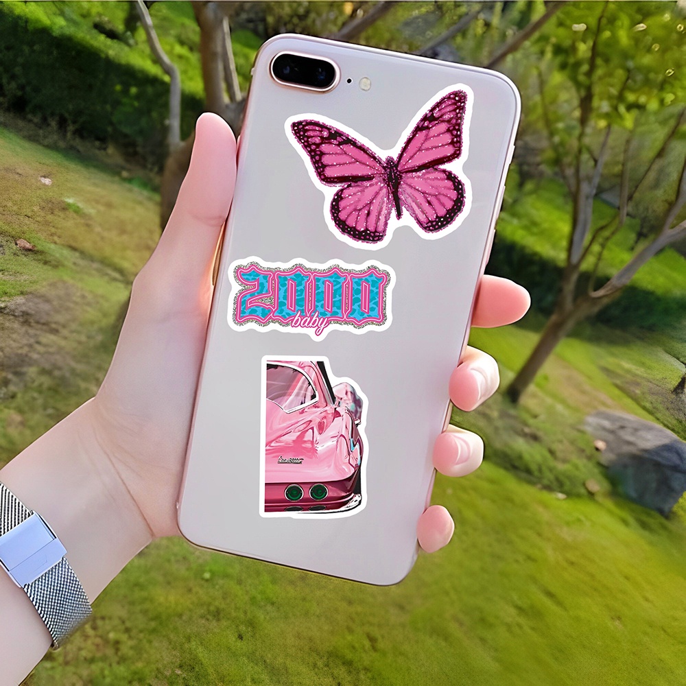 50 cái / bộ barbie style graffiti sticker pink girl vali máy tính cốc nước không thấm nước decal dán đồ chơi trang trí