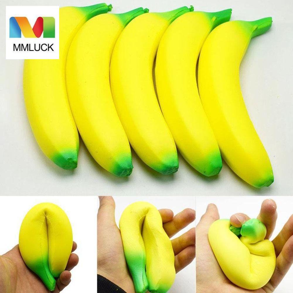 Đồ chơi bóp MMULCK PU hình chuối/trái cây mô phỏng phục hồi chậm màu vàng xanh làm quà sinh nhật
