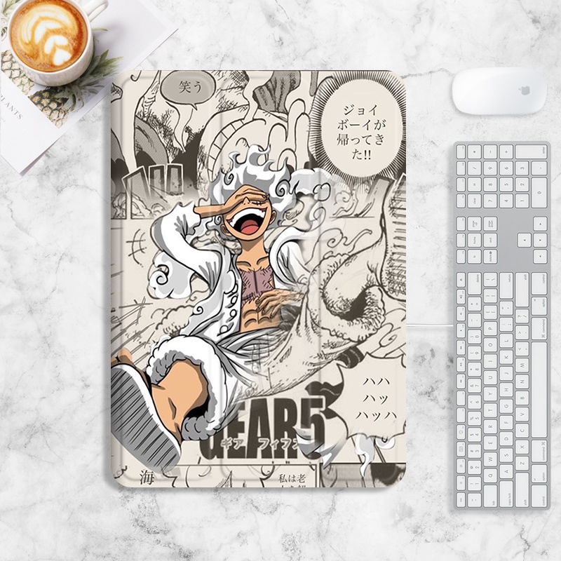 One piece luffy case ipad air4 / 5 mini4 / 5/6 case ipad gen10 2022 pro11 gen7 / 8/9 anime case pen slot ipad gen5 / 6