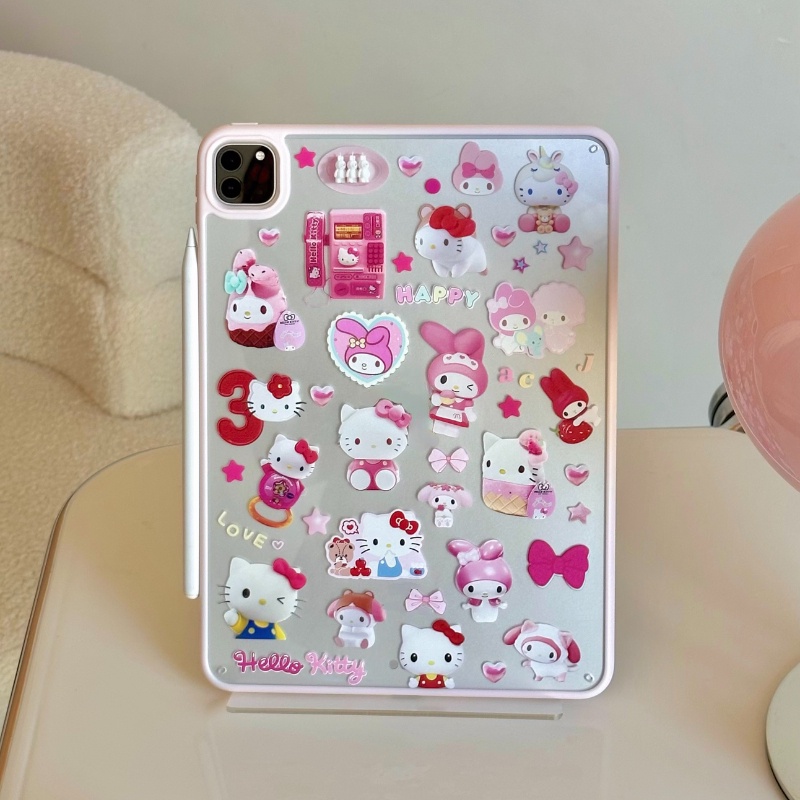 Bao Da Máy Tính Bảng Bằng acrylic Hình sanrio melody hello kitty Cho ipad 10 / pro 11 10.2 / air 5 / air 4 / air 3