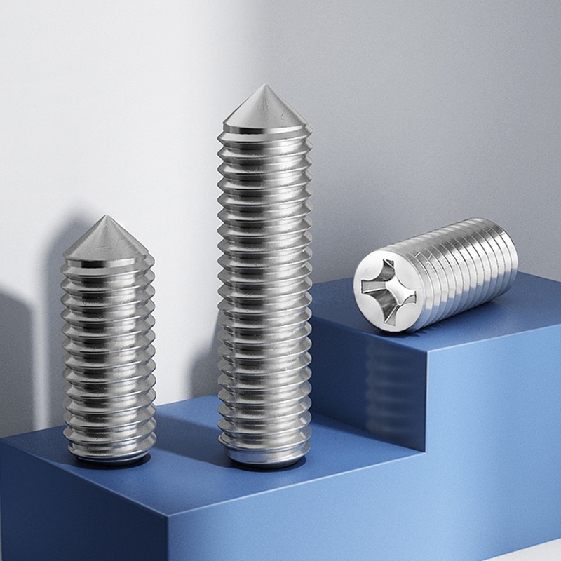 M2 m2.5 m3 m4 304 thép không gỉ chữ thập lõm đầu phẳng điểm hình nón grub bộ vít đầu thuôn nhọn bu lông phillips vít bu lông