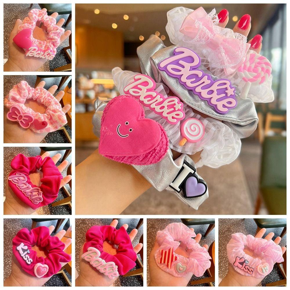 Shanrong barbie dây buộc tóc, chữ sang trọng, mũ đội đầu đơn giản phim hoạt hình scrunchies y2k cosplay