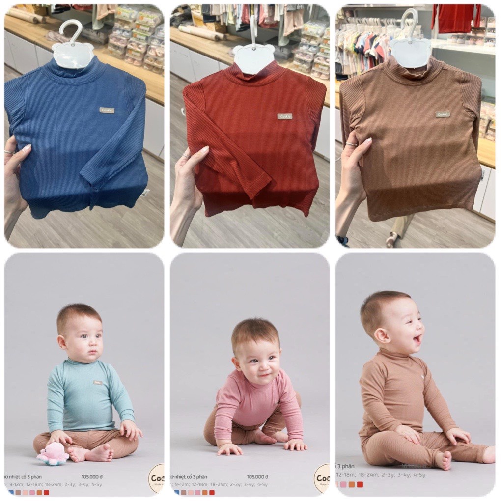 COOKIE- Áo giữ nhiệt chất liệu tăm air-cool co dãn 4 chiều cho bé trai, bé gái