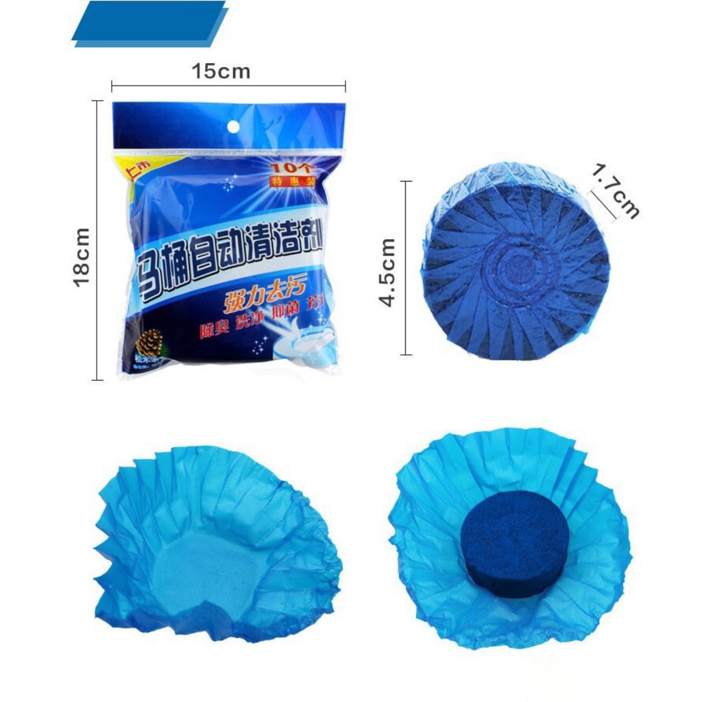 Viên Thả Bồn Cầu Vệ Sinh Toilet Gói 10 Viên Diệt Khuẩn Khử Mùi Nhanh Và Lưu Lại Hương Thơm Dịu Nhẹ Tiện Lợi
