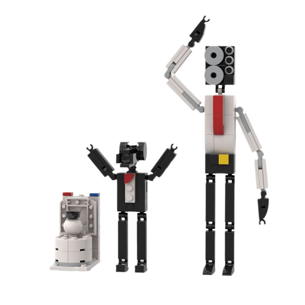 Skibidi toilet building blocks trò chơi hành động hình đồ chơi mô hình búp bê bức tượng nhỏ