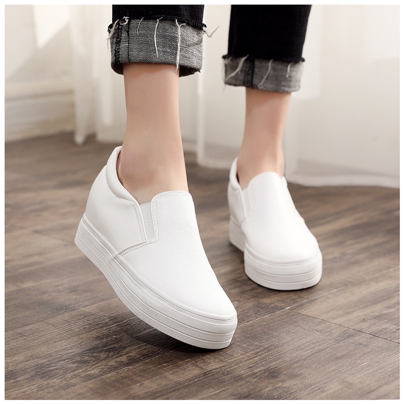 Giày lười nữ độn đế JIANLE - Chất liệu da PU đế cao su mềm êm chống thấm nước và trơn trượt - Mã SP B189