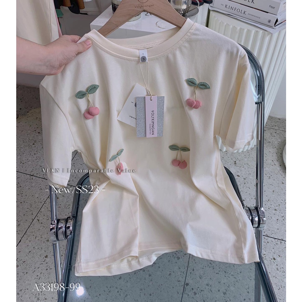 Áo phông quả che.rry thêu nổi