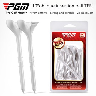 PGM 20 miếng / hộp golf tee 10 ° Chèn đinh xiên 83mm phục vụ tee dài bằng gỗ với mũi tên nhắm