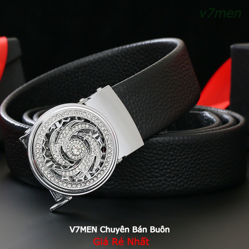 Thắt Lưng Da Nam Khóa Tự Động Cao Cấp Dây Nịt Nam Mặt Xoay Chính Hãng , Phong Cách Hàn Quốc