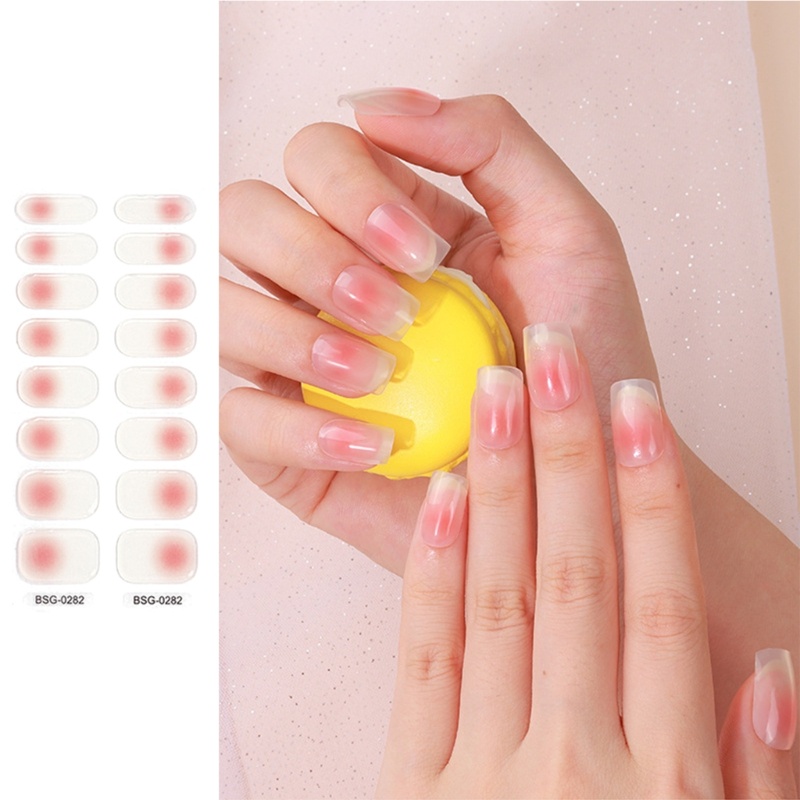 Pepa 16 chiếc dải gel bán bảo dưỡng keo dán đầy đủ bọc gel nail art sticker