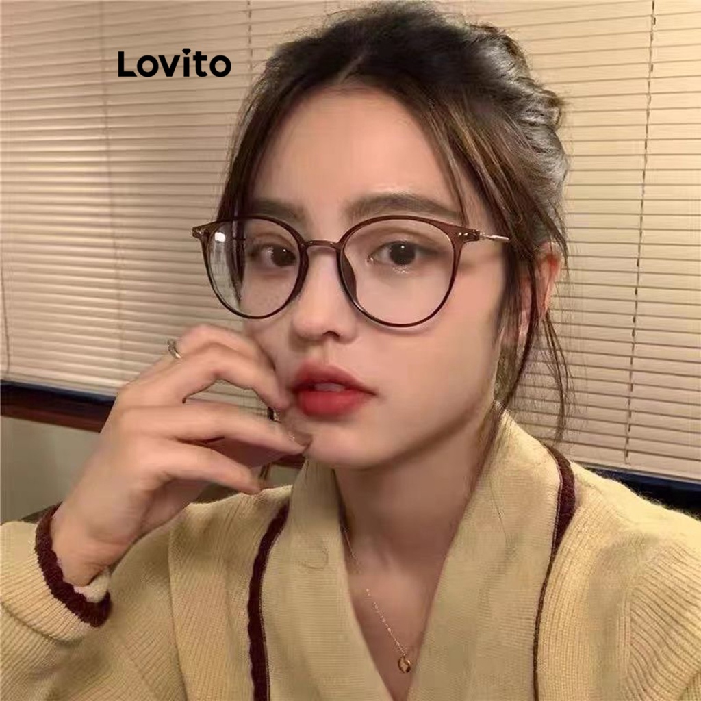 Kính mát Lovito gọng trơn phong cách thường ngày cơ bản cho nữ L60AD102