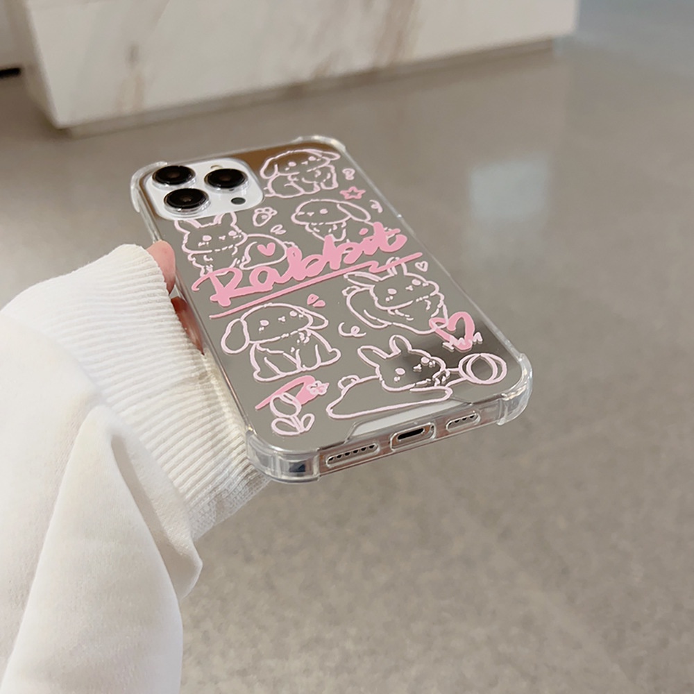 Ốp Điện Thoại Họa Tiết Hoạt Hình Chú Thỏ doodle Cho iphone 7 8 plus x xr xs 11 12 13 14 15 mini pro max se 2020