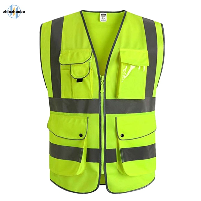 Zhin reflective vest multi-pocket reflective suit an toàn giao thông cưỡi vest suit