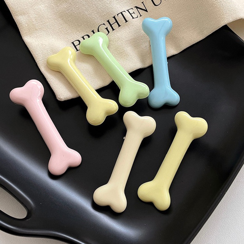 Kẹp Tóc Màu Kẹo Hình Xương Cún Phong Cách Nhật Bản Và Hàn Quốc Ngọt Ngào Dễ Thương Dành Cho Bạn Gái YR