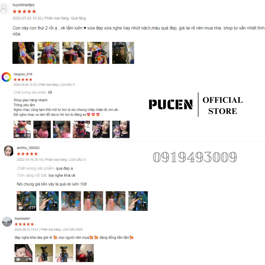 Loa Bluetooth Gấu Bearbrick B5 Màu Sắc Sang Chảnh, Loa Không Dây Mini Buns, Âm Bass Cực Mạnh,Chống Nước PUCEN