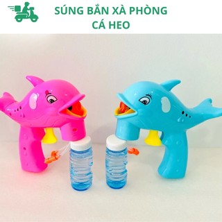 Súng bắn bong bóng xà phòng cá heo cho bé, súng bắn xà phòng