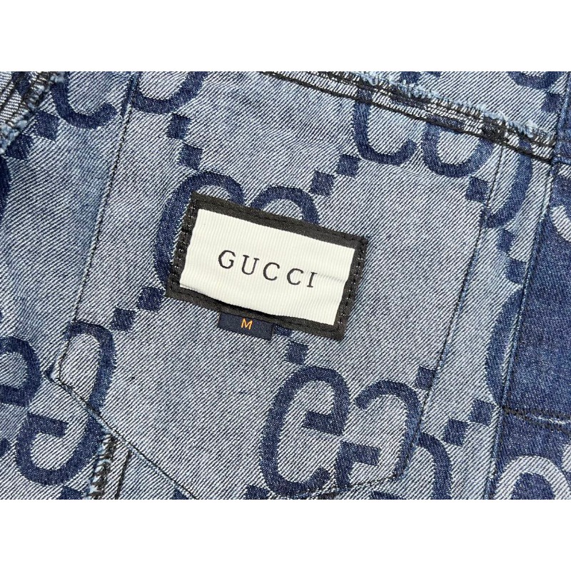 ❤️❤️Sn sàng & sn sàng❤️❤️ Gucc *** denim jacket nam thêu jeans wear ladies long-sleeved couples top