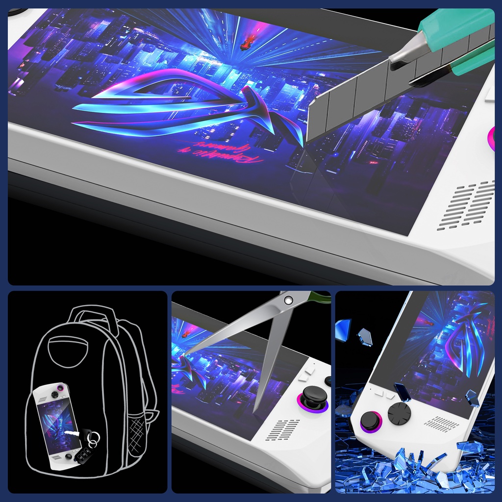 For rog ally tempered film hd anti-explosion anti-blue light full screen protection film for rog ally film tool phụ kiện