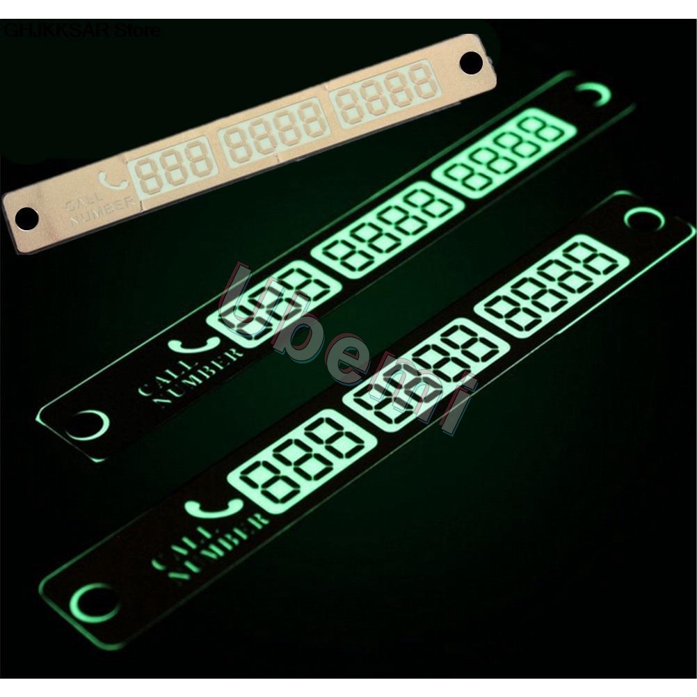 2023 phong cách ô tô thời trang số điện thoại nhãn dán thẻ ban đêm phát sáng tạm thời thẻ đậu xe ô tô tấm hút thẻ số điện thoại