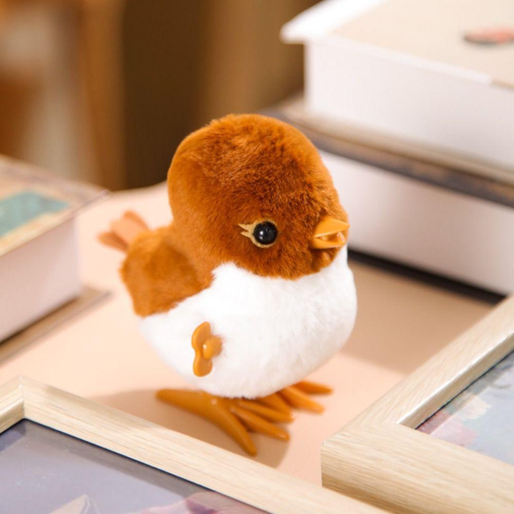 Ivanes Đồ Chơi Lên Dây Cót Hình Chim Sẻ Nhảy Lên Gió Bằng Vải Bông Giống Thật Dễ Thương Cho Bé Tập Bò / Trẻ Mới Biết Đi