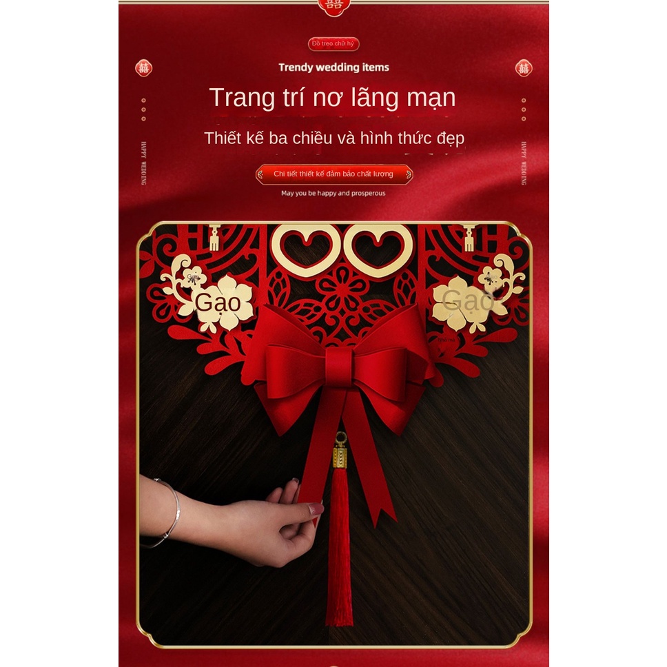 Nhãn Dán Ba Chiều Hình Nhân Vật Hạnh Phúc Trang Trí Cửa Phòng Cưới