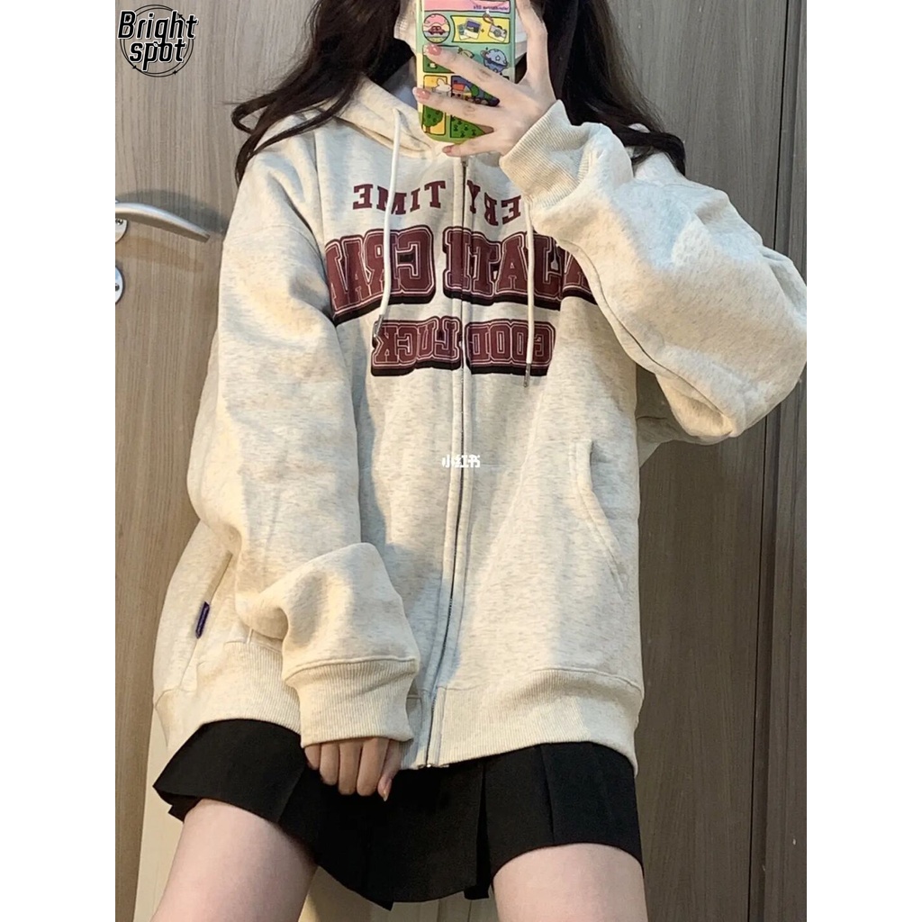 YUYAMAN Áo Khoác áo hoodie zip áo khoácnữ Chất lượng thời trang thoải mái A28J11X