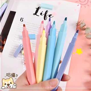 Double-headed eye protection highlighter morandi color series handbook pen soft-headed marker pen student color key marker pen văn phòng phẩm wj365