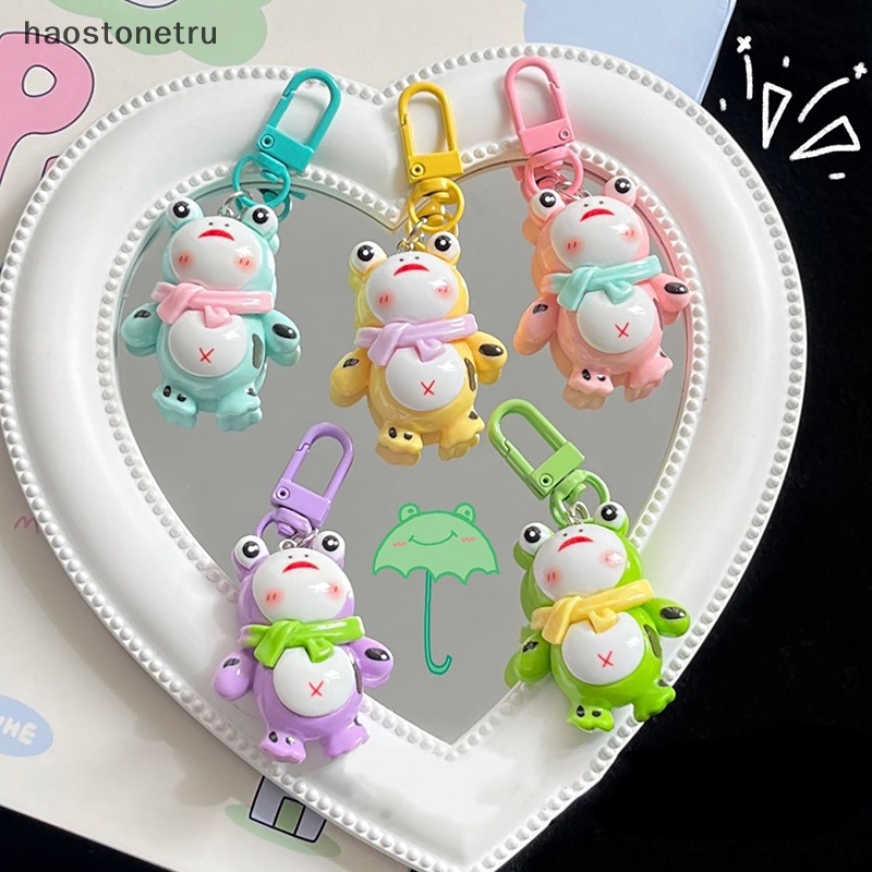 Ru dễ thương phim hoạt hình ếch móc khóa màu kẹo đáng yêu chìa khóa động vật cho bé gái túi mặt dây chuyền ba lô trang trí n