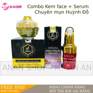 Combo Kem face mụn Huỳnh đỗ + Serum mụn - Mẫu mới 2023 chính hãng