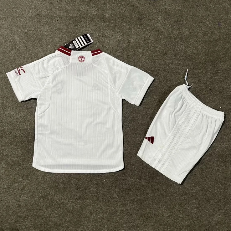 Trẻ em 23-24 man-utd mu sân nhà thứ 3 áo bóng đá set manunited tops quần short suit