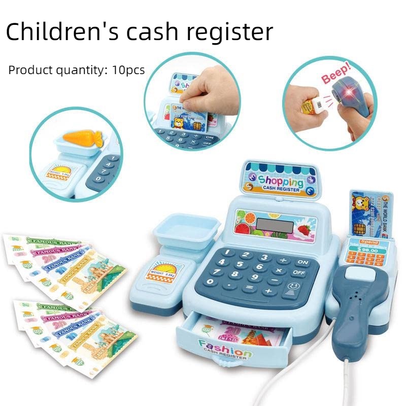 Máy tính tiền đồ chơi giả vờ chơi siêu thị thanh toán đồ chơi giáo dục