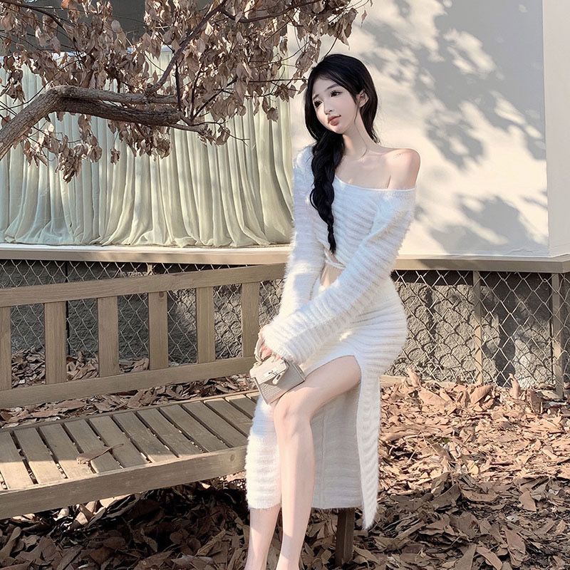 Set Áo sweater Tay Dài Phối Chân Váy Thời Trang Mới 2022 Cho Bé Gái