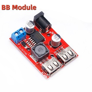 Bảng mạch hạ áp lm2596s hai cổng usb dc-dc 9v 12v 24v 36v sang 5v 3a cho xe hơi