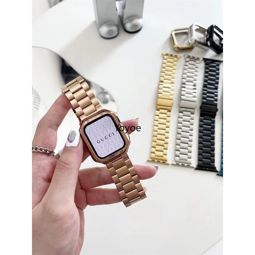 Dây Đeo Inox Nhiều Màu Sắc Cho Đồng Hồ Thông Minh Apple Watch 49mm 40mm 44mm 42mm 38mm 41mm 45mm Series 8 7 SE 6 5 4 3 2 1Starlight