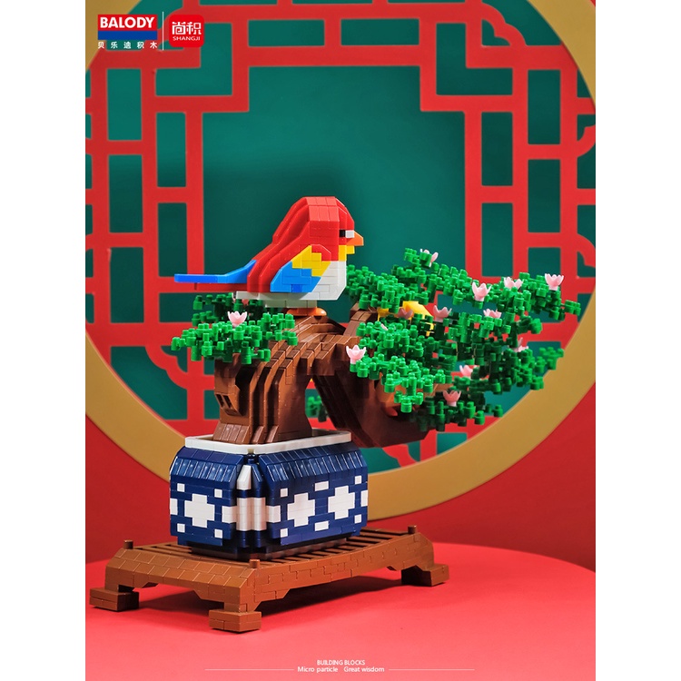 Lego Bộ Đồ Chơi Lắp Ráp Chậu Hoa Phong Cách Trung Hoa