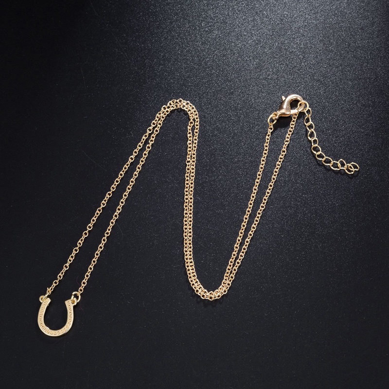 Vòng cổ Bạc 925 Mặt Hình Móng Ngựa Đơn Giản Thanh Lịch Cho Nữ