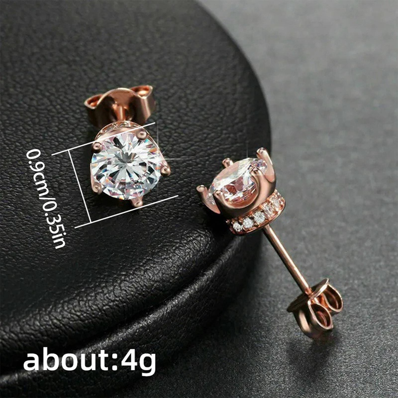 Khuyên Tai Nữ Mạ Vàng Hồng Đính Đá 6 Màu Thời Trang