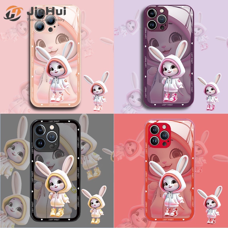 Ốp Điện Thoại Mặt Kính Cường Lực Họa Tiết Thời Trang Cho iPhone 14 13 12 11 Pro Max X XS XR Plus Play