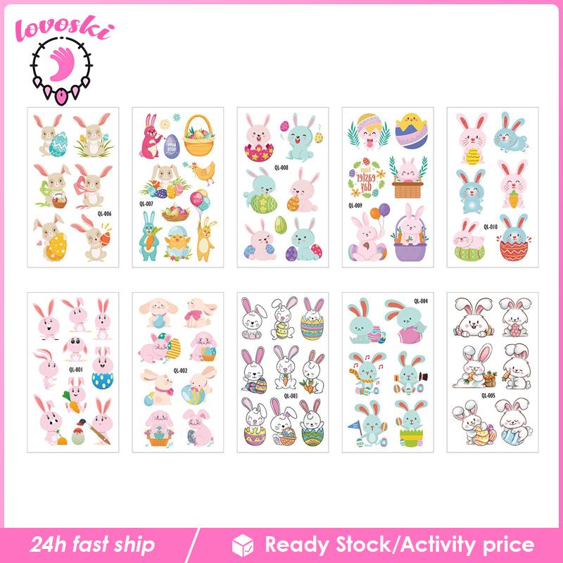 [Lovoski] Hình Dán Tạm Thời Họa Tiết Thỏ Phục Sinh Cho Người Lớn