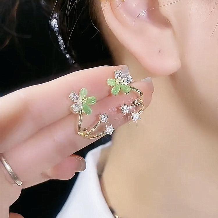 Bông Tai Mạ Bạc 925 Hình Bông Hoa Thời Trang Hàn Quốc Dành Cho Nữ